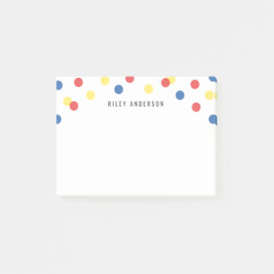 Personalisiert Fun Red Blue Yellow Confetti Post-it Klebezettel