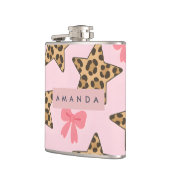 Personalisiert Fun Tiger Print Star Muster Flachmann (Links)