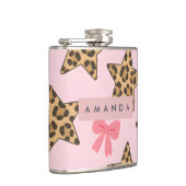 Personalisiert Fun Tiger Print Star Muster Flachmann (Rechts)
