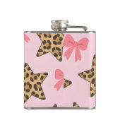 Personalisiert Fun Tiger Print Star Muster Flachmann (Rückseite)