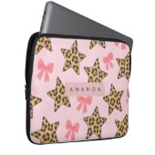 Personalisiert Fun Tiger Print Star Muster Laptopschutzhülle (Vorne Rechts)