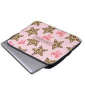 Personalisiert Fun Tiger Print Star Muster Laptopschutzhülle (Vorne Knopf)