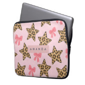Personalisiert Fun Tiger Print Star Muster Laptopschutzhülle (Vorderseite Links)