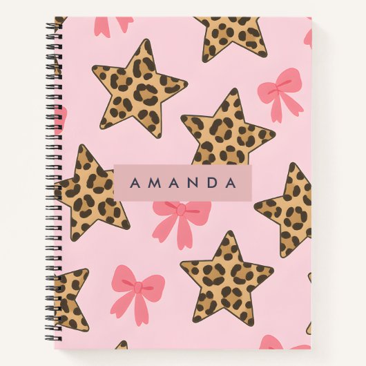 Personalisiert Fun Tiger Print Star Muster Notizblock (Vorderseite)