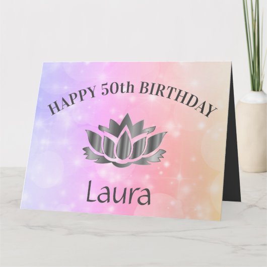 Personalisiert Funkelnd 50. Geburtstag Karte (Vorderseite)
