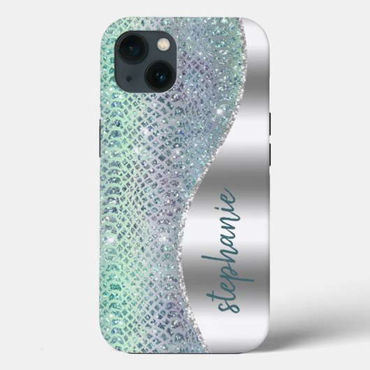 Personalisiert Funkelnd Diamond Snakeskin Case-Mate iPhone Hülle (Rückseite)