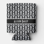 Personalisiert, FunkyBlack u. weißes Muster Dosenkühler (Vorderseite)