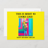 Personalisiert Funny 40. Meilenstein Geburtstag Postkarte (Vorne/Hinten)