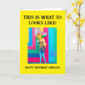 Personalisiert Funny 50. Meilenstein Geburtstag Karte (Gelbe Blume)