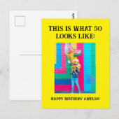 Personalisiert Funny 50. Meilenstein Geburtstag Postkarte (Vorne/Hinten)