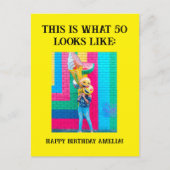Personalisiert Funny 50. Meilenstein Geburtstag Postkarte (Vorderseite)
