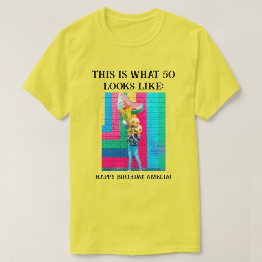 Personalisiert Funny 50. Meilenstein Geburtstag T T-Shirt (Design vorne)