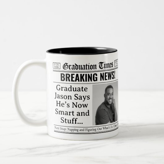 Personalisiert Funny Abschluss Tasse Zeitung Tasse (Links)