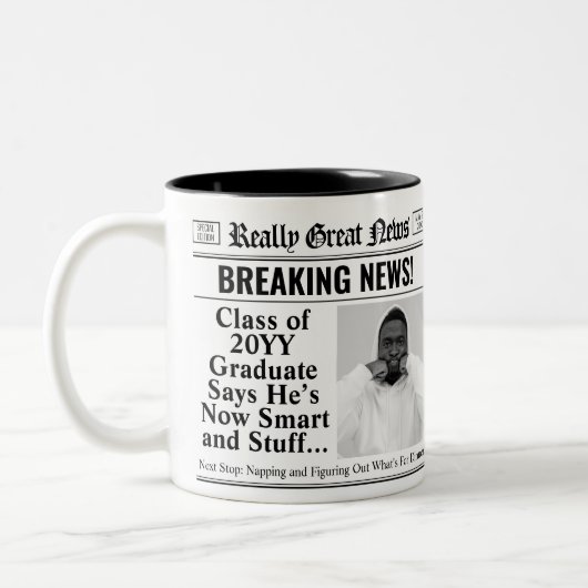 Personalisiert Funny Abschluss Tasse Zeitung Tasse (Links)
