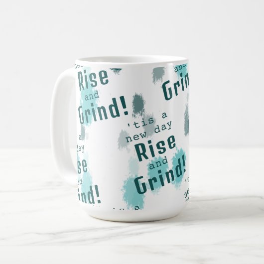 Personalisiert Funny Abstrakt Blue Grey Green Spla Kaffeetasse (Vorderseite Links)