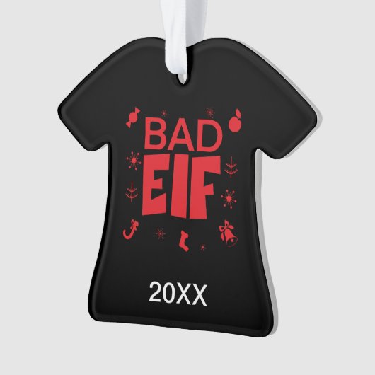 Personalisiert Funny Bad Elf Weihnachten Ornament (Vorderseite)