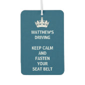 Personalisiert Funny Behielt Calm Blue Driving Autolufterfrischer (Vorderseite)
