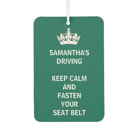 Personalisiert Funny Behielt Calm Emerald Green Dr Autolufterfrischer (Vorderseite)