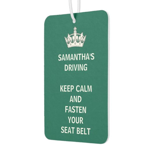 Personalisiert Funny Behielt Calm Emerald Green Dr Autolufterfrischer (Links)