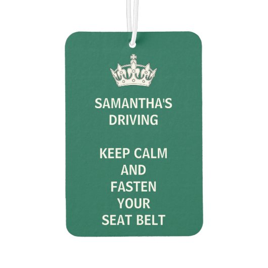 Personalisiert Funny Behielt Calm Emerald Green Dr Autolufterfrischer (Rückseite)