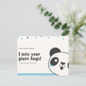 Personalisiert - Funny Blue Panda Postkarte (Stehend Vorderseite)