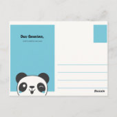 Personalisiert - Funny Blue Panda Postkarte (Rückseite)