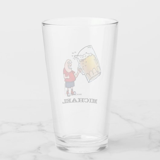 Personalisiert Funny Cartoon Beer Typ Glas (Rückseite)