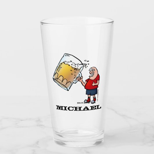 Personalisiert Funny Cartoon Beer Typ Glas (Vorderseite)