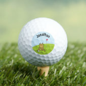 Personalisiert Funny Cartoon Cat Golf Joke Golfball (Insitu T-Shirt)