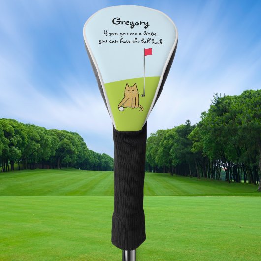 Personalisiert Funny Cartoon Cat Golf Joke Headcover