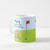 Personalisiert Funny Cartoon Cat Golf Joke Kaffeetasse (Vorderseite Links)