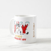 Personalisiert Funny Cat Joy Weihnachtsfeier Tasse (Vorderseite Links)