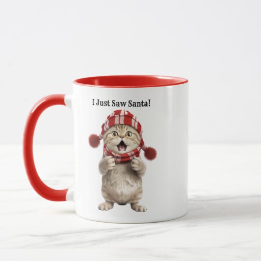 Personalisiert Funny Cat Weihnachten Tasse (Links)