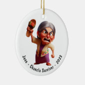 Personalisiert Funny Chancla Survivor Navidad Keramik Ornament (Rechts)
