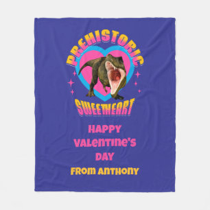 Personalisiert Funny Dinosaur Valentinstag Fleecedecke