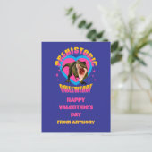Personalisiert Funny Dinosaur Valentinstag Postkarte (Stehend Vorderseite)