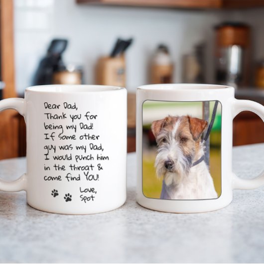 Personalisiert Funny Dog Vater Foto Kaffeetasse