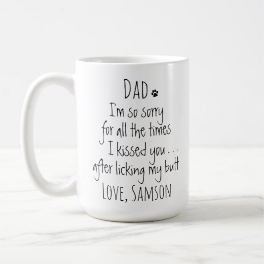 Personalisiert Funny Dog Vater Kaffeetasse (Links)