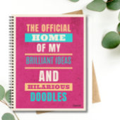 Personalisiert Funny Doodles Pink Script Typografy Notizblock