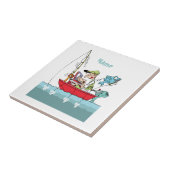 Personalisiert Funny Fishing Cartoon Fliese (Seite)