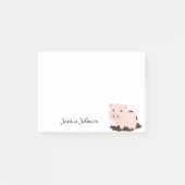 Personalisiert Funny Funny Pink Pig Notizblock (Vorderseite)