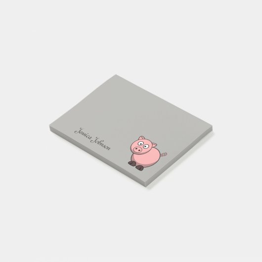 Personalisiert Funny Funny Pink Pig Notizblock (angewinkelt)