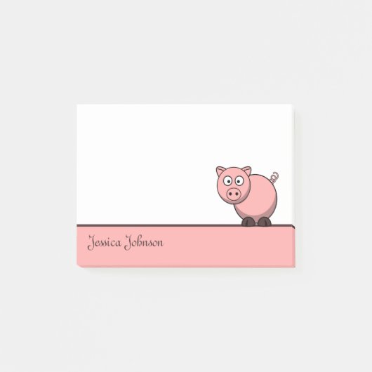 Personalisiert Funny Funny Pink Pig Notizblock (Vorderseite)