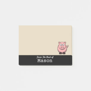 Personalisiert Funny Funny Pink Pig Post-it Klebezettel