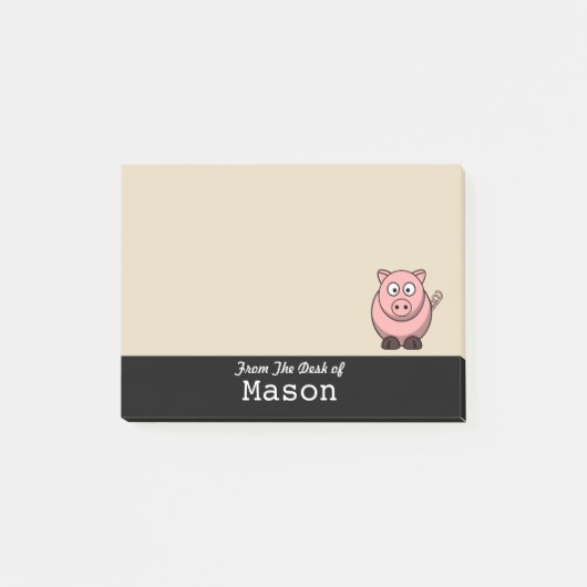 Personalisiert Funny Funny Pink Pig Post-it Klebezettel (Vorderseite)