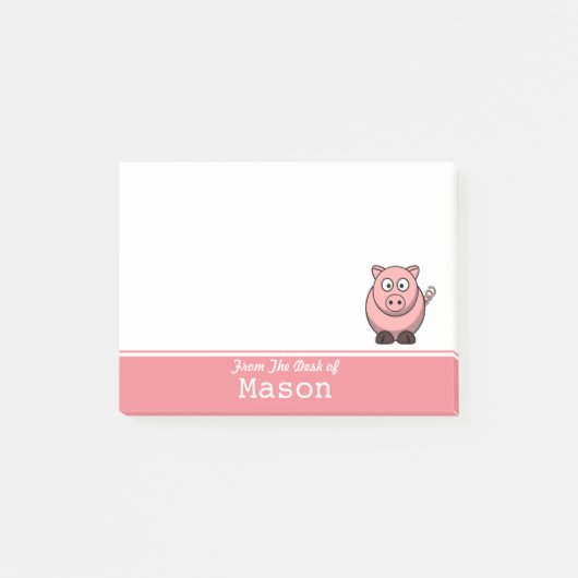 Personalisiert Funny Funny Pink Pig Post-it Klebezettel (Vorderseite)