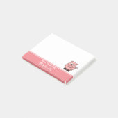 Personalisiert Funny Funny Pink Pig Post-it Klebezettel (angewinkelt)