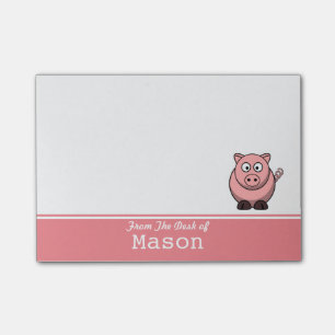 Personalisiert Funny Funny Pink Pig Post-it Klebezettel