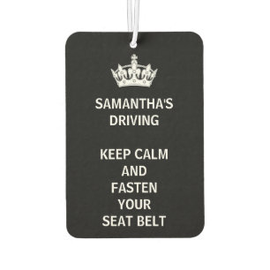 Personalisiert Funny Girly Behielt Calm Black Autolufterfrischer