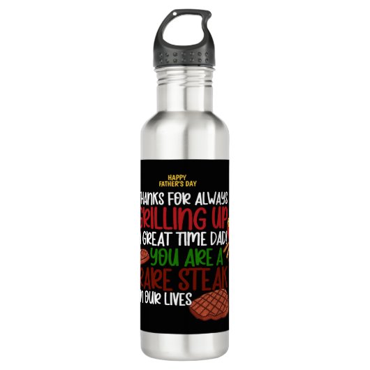 Personalisiert Funny Grill Koch Daddy Edelstahlflasche (Vorderseite)